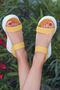 Frm-02 Transparent Detail Knitwear Yellow Women's Sandals