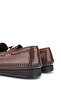 Men's Genuine Leather Tan Loafer Shoes - 5