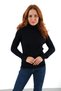 Women's Navy Blue Ribbed Women's Turtleneck Wool Knitwear Sweater Trıst-6157