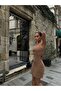 One Sleeve Jewelled Striped Dress - 5