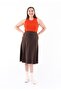Brown Midi A-Line Flared Skirt