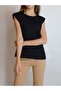 WOMEN'S BLACK PADDED SLEEVE- BASIC BASIC T-SHIRT YY101128 - 4
