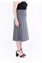 Gray Midi Length A-Line Skirt - 3