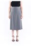 Gray Midi Length A-Line Skirt - 2