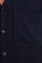 Relaxed Cut Viscose Apache Collar - Short Sleeve Navy Blue Sports Shirt - 5