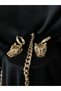 Women's Gold Zircon Stone Wolf Head Necklace, Bracelet and Powerful Set - 9