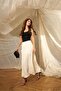 Thin Cargo Pocket White Skirt with Elastic Waist and Lining - 2