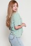 Women's Mint Side Gathered and Printed T-shirt - 2