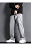 Unisex Gray Baggy Cut Flat Leg Sweatpants