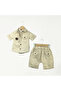 Thin Linen Shirt 3-Piece Set Beige