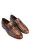 Men's Genuine Leather Brown Loafer Shoes - 2