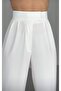 Women's High Waist Palazzo Pants with Velcro Fastening - 2