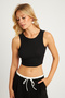 Women's Black Crop Blouse Xl2004 - 3