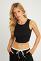 Women's Black Crop Blouse Xl2004 - 2