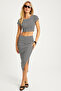 Women's Black Bottom-Top Striped Skirt Set Xl2016 - 5