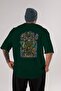 ONE PIECE (8) Anime Patterned Emerald Green Oversize Cotton T-Shirt Men Women