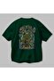ONE PIECE (8) Anime Patterned Emerald Green Oversize Cotton T-Shirt Men Women - 3