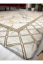 New Model Cream Pyramid Elastic Rug Cover Velvet - 2