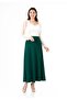 Maxi Size Green A-Line Classic Skirt with Zipper and Lining