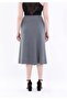 Gray Midi Length A-Line Skirt - 4