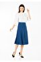 A-Line Indigo Midi Skirt