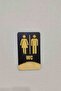 Vertical Black Wc Gold Plexi Embossed Mr & - Man & Woman Warning Direction Sign - 4