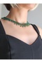 Ethnic Bohemian Sand Crystal Bead Handmade Cluster Green Necklace - 3