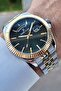 Men's Watch with Green Band Gold Silver Color Adjustable Band Dkgnct1012