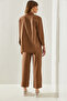 Women's Milk Coffee Color Elastic Waist Pants and Top Set 60111075 - 2