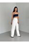 Women's High Waist Palazzo Pants with Velcro Fastening - 6