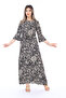 Women's summer short-sleeved collared Woven long dress - 3