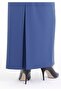 Maxi Length Indigo Classic Skirt with Back Zipper and Slit - 4