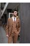 Men's Coffee Suit Slim Fit Italian Style Pointed Collar Jacket Vest Pants - Xprzcom820-05 - 6