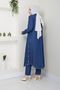 Women's Wooden Button Detailed Trousers Double Denim Suit - 6
