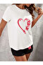 Butterfly and Heart Printed Oversized Shorts and T-shirt Set (Plus Size)