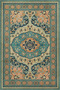 Black Green Floral Floral Traditional Woven Base Washable Carpet Miravip9145