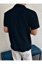 Men's Oversize Polo Neck Waffle T-Shirt POLOYAKA-BUTTONED - 3