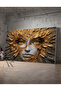 Woman with Gold Feather Decorative Canvas Picture