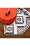 American Service Set, 6-Piece Orange Color Placemat and Runner Cover Tie Pattern Set 1, New Collection