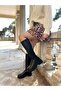 Women's Revolution Matte Black Leather Pull-on Boots - 2