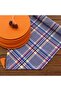 American Service, 6-Piece Light Orange Placemat and Runner, Colorful Plaid Set 2, Christmas Table, Christmas