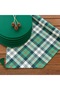 American Service, 6-Piece Forest Green Color Placemats and Runner, Green Plaid Set, Christmas Table, Christmas