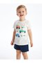 LCW baby Crew Neck Short Sleeve Printed Baby Boy Pajamas Set with Shorts