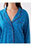 Shirt Collar Patterned Long Sleeve Women's Pajama Set - 4