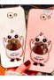 Black Cute Duck Stand Luxury Silicone Case For Samsung Galaxy J7 Prime With Gold Detail On The Edges - 4