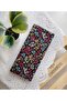 Poplin Fabric Flower Pattern Black Background 100% Cotton 50×170 cm (1 Piece)