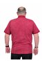 Men's Large Size Polo Collar Matte Printed T-Shirt 24451 Bordo - 2