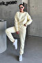 Unisex Yellow Crew Neck Plain Oversize Tracksuit Set - 6
