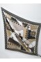 Women's Black Gold Silk Scarf - 2