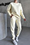 Unisex Yellow Crew Neck Plain Oversize Tracksuit Set - 2